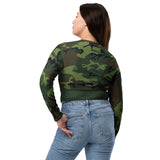 I'm's The Pink in This Camo World Recycled long-sleeve crop top