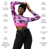 I'm's The Pink in This Camo World Recycled long-sleeve crop top