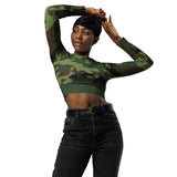 I'm's The Pink in This Camo World Recycled long-sleeve crop top