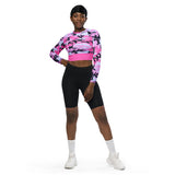 I'm's The Pink in This Camo World Recycled long-sleeve crop top