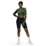 I'm's The Pink in This Camo World Recycled long-sleeve crop top