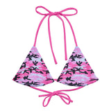 I'm's The Pink in This Camo World Recycled String Bikini Top