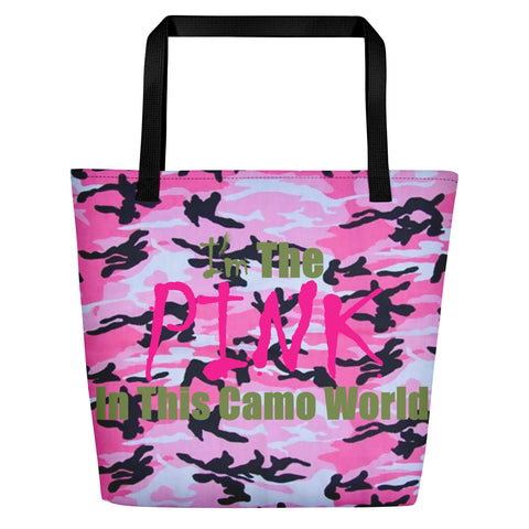 I'm's The Pink In This Camo World Beach Bag