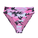 I'm's The Pink in This Camo World Recycled High-Waisted Bikini Bottom