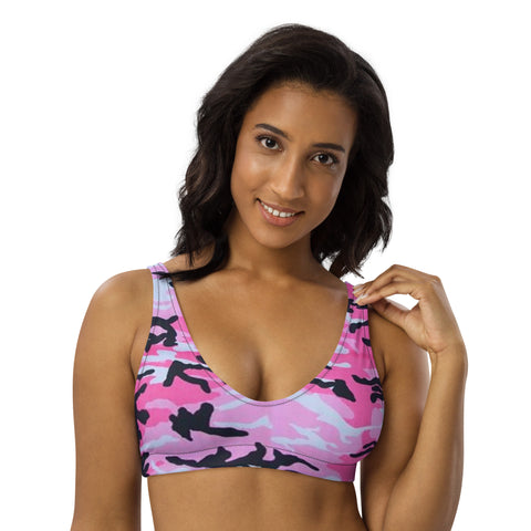 I'm's The Pink In This Camo World Recycled Padded Bikini Top