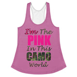 I'm's The Pink in This Camo World Women's Racerback Tank