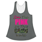 I'm's The Pink in This Camo World Women's Racerback Tank