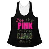 I'm's The Pink in This Camo World Women's Racerback Tank